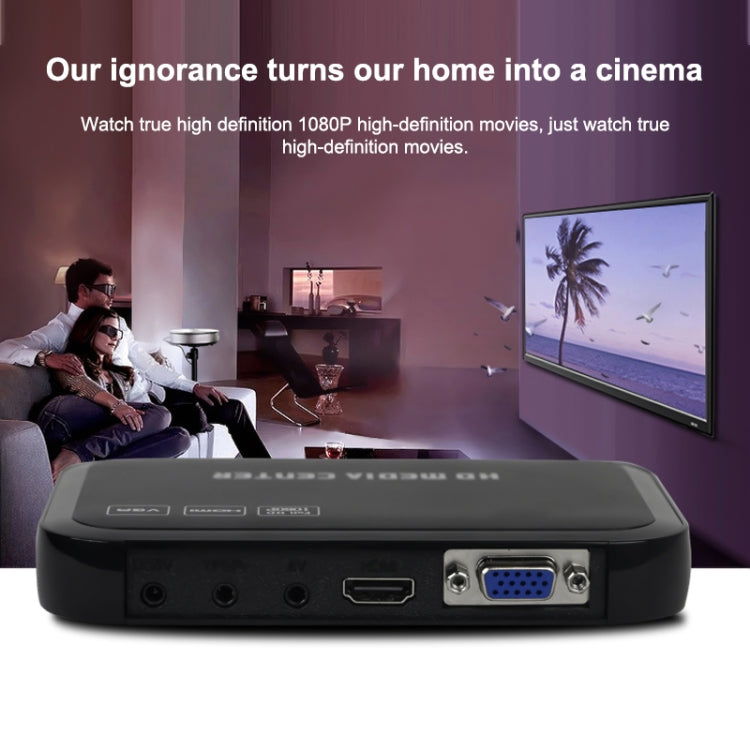 1080P HD Media Player, Support SD/MMC Cards(Black)