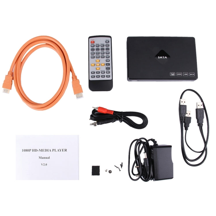 1080P HD Media Player, Support SD / MMC Cards(Black)