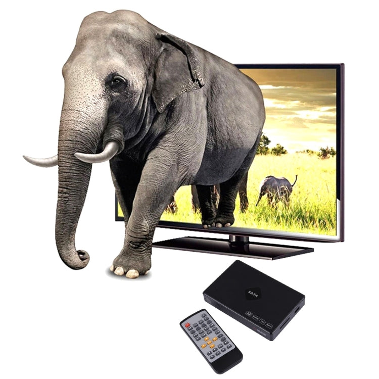 1080P HD Media Player, Support SD / MMC Cards(Black)