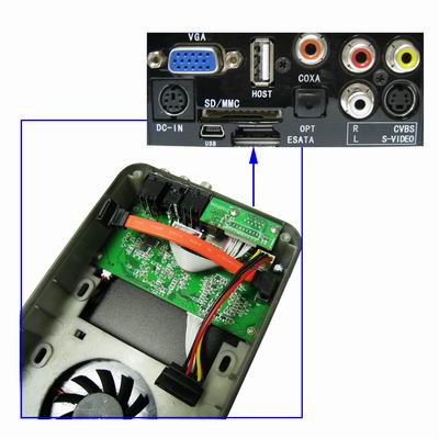 3.5-Inch SATA & IDE HDD Divx Media Player for SD(MMC) Card(Black)