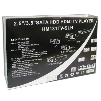 2.5 inch / 3.5 inch SATA HDD HDMI TV Player, Support SD/MMC Card