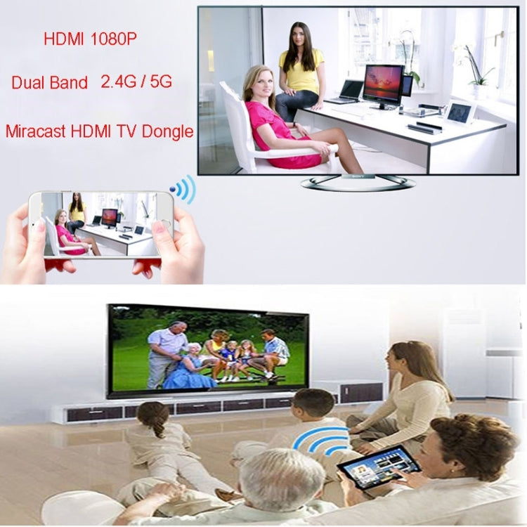 X6 Dual Band AirCast 2.4G / 5G Wifi Complete 1080P Miracast HDMI TV Dongle, Support Android OS & iPhone 5 / 5S or Above & iPad 3 or Above OS , CPU :Single Core ARM Cortex A9 1GHz(White)
