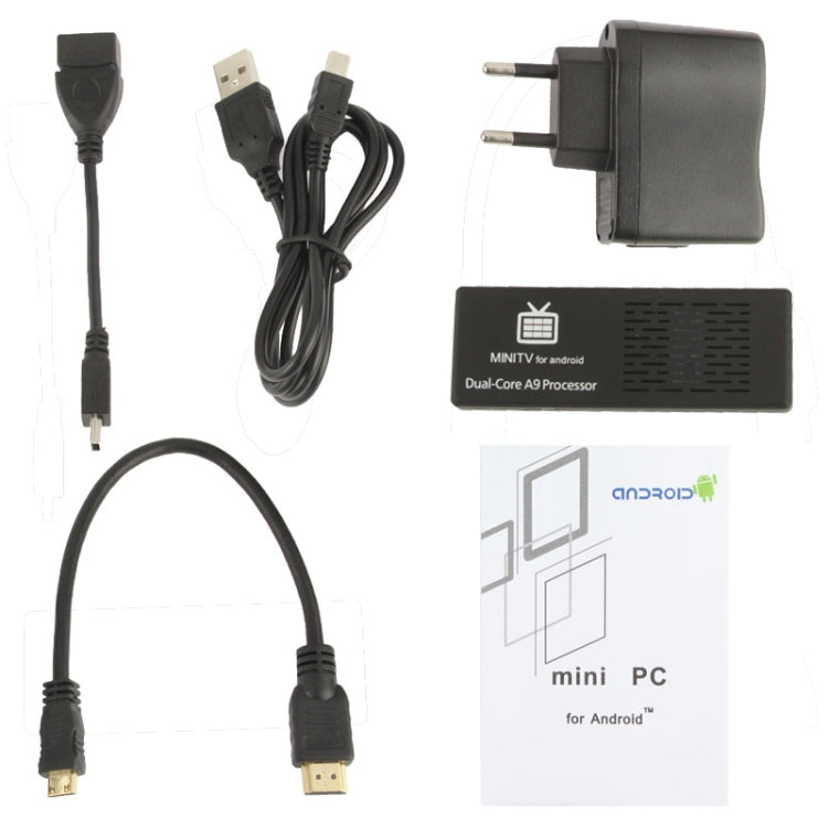 Mini PC for Android 4.1 Dual-core A9 Processor, Support Wifi, Support TF Card(Black)