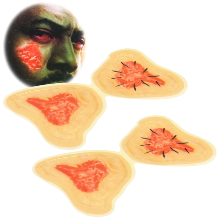 Halloween Theatrical Fake Realistic Bloody Gory Open Wound (2pcs in one packaging, the price is for 2pcs)