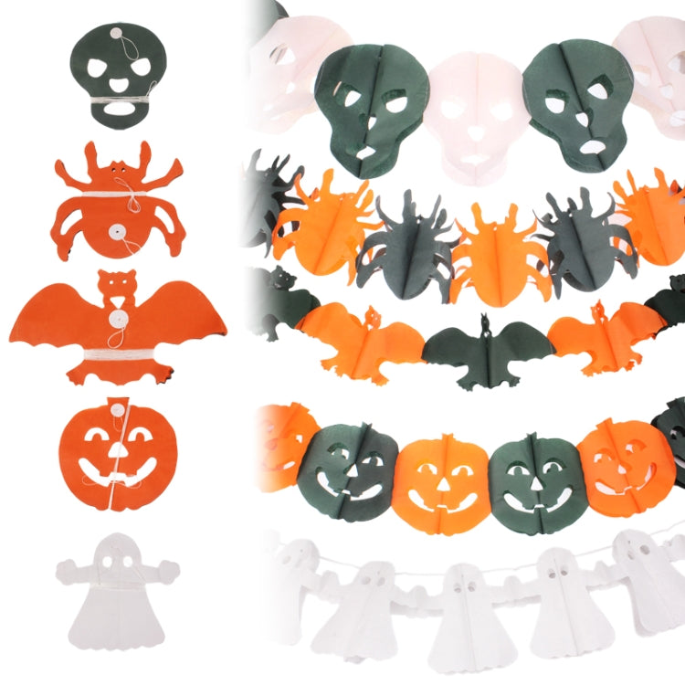 5 PCS Halloween Decorative Props Spider + Skeleton + Bat + Pumpkin + Ghost Garland Brace