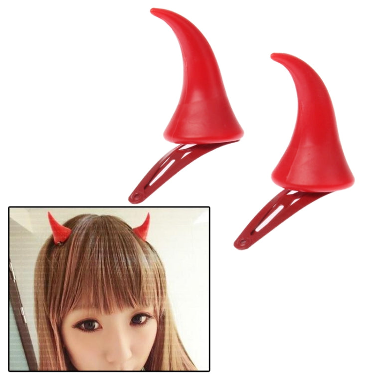 A Pair of Clip-on Devil Horn Hairpin(Red)