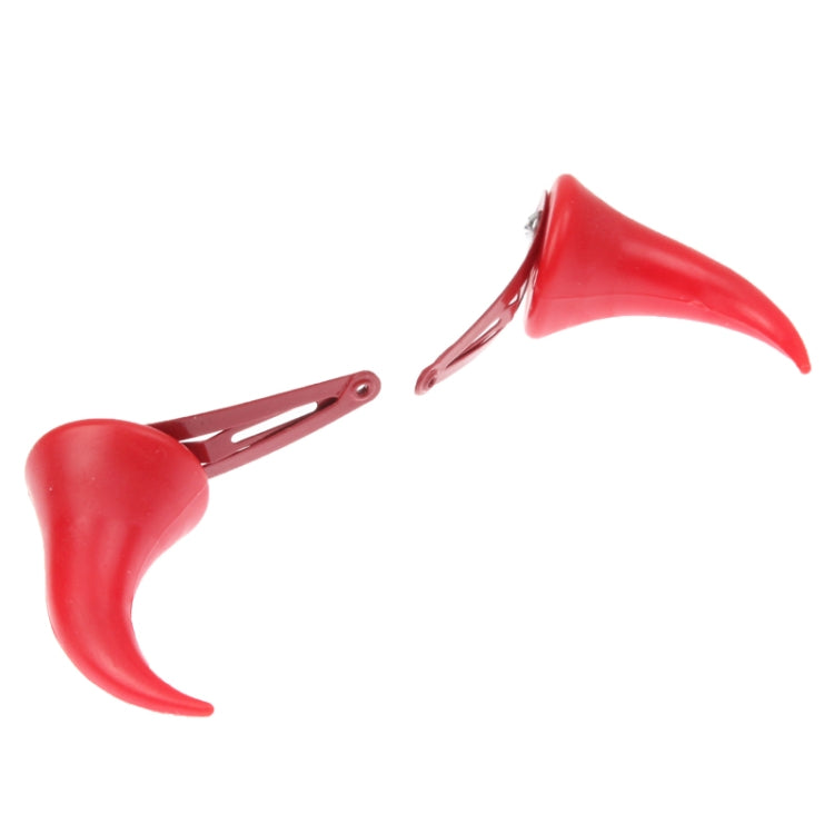A Pair of Clip-on Devil Horn Hairpin(Red)