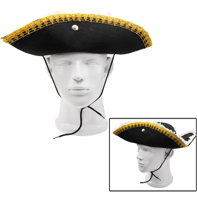 Black Lace Pirate Hat for Halloween Costume(Black)