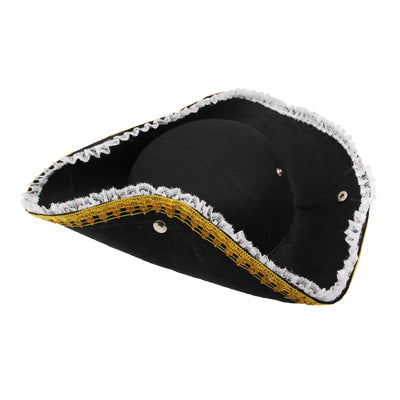 Black Lace Pirate Hat for Halloween Costume(Black)