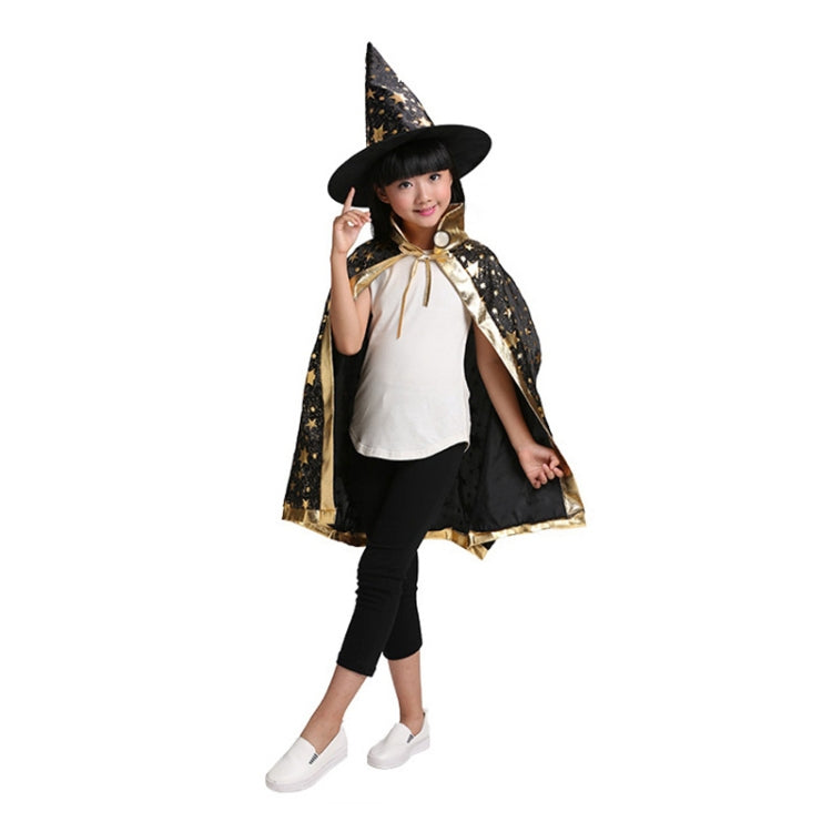 Halloween Cloak + Mysterious Witch Hat(Black)