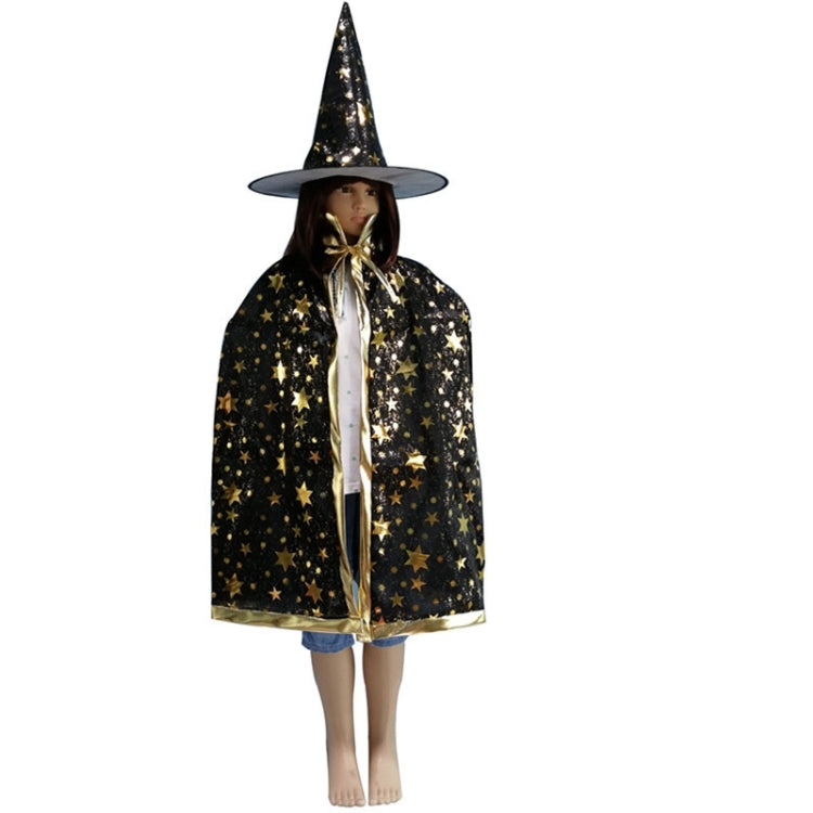 Halloween Cloak + Mysterious Witch Hat(Black)