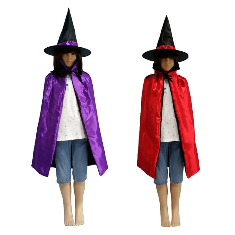 Halloween Cloak + Mysterious Witch Hat(Black)