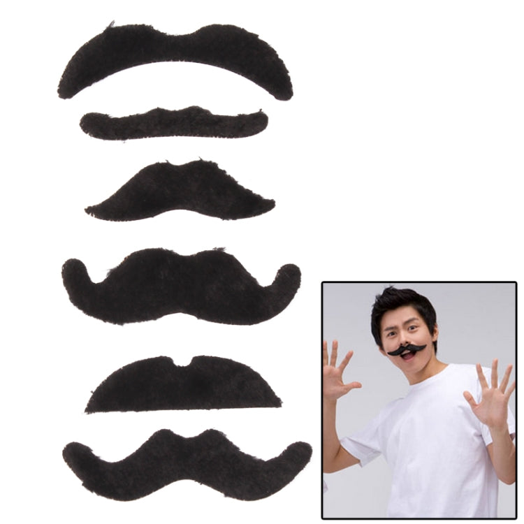 Funny Self-adhesive Lint Fiber Mustaches Set(Black)