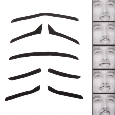 Costume Party Halloween Fake Beard Handlebar Mustache (5pcs in One Packaging, The Price is for 5pcs)(Black)