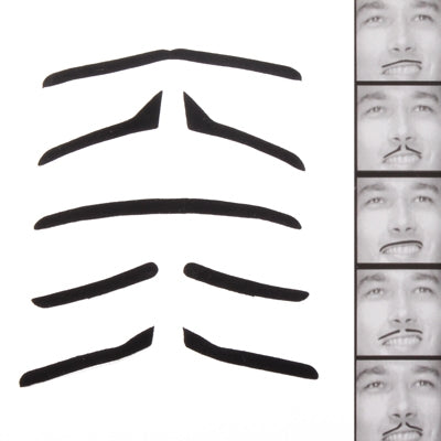 Costume Party Halloween Fake Beard Handlebar Mustache (5pcs in One Packaging, The Price is for 5pcs)(Black)