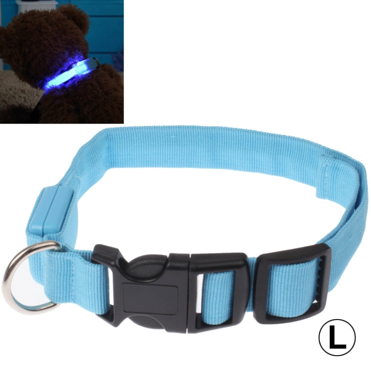 Adjustable 3-Mode LED Flashing Dog Collar, Size: L(Blue)