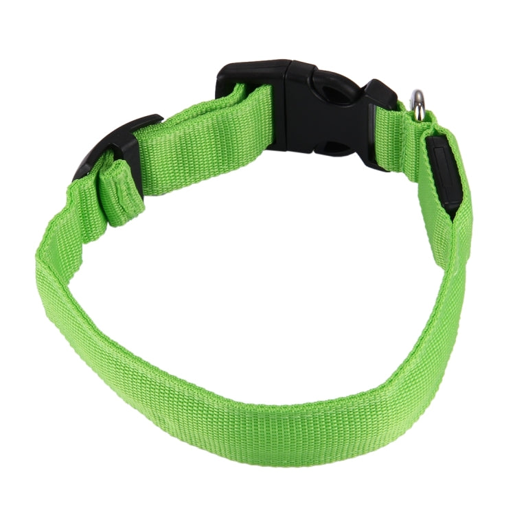 Adjustable 3-Mode LED Flashing Dog Collar, Size: XL(Green)