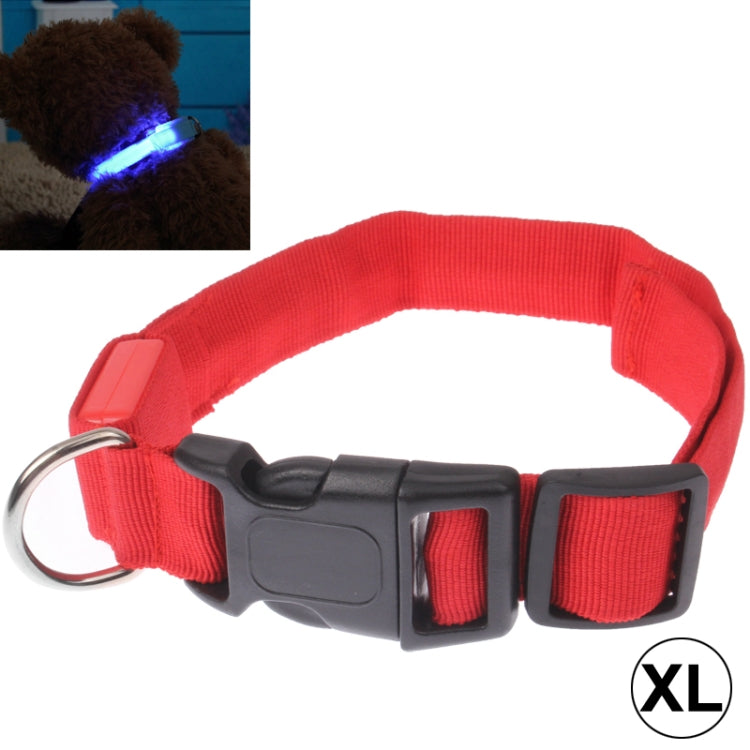 Adjustable 3-Mode LED Flashing Dog Collar, Size: XL(Red)