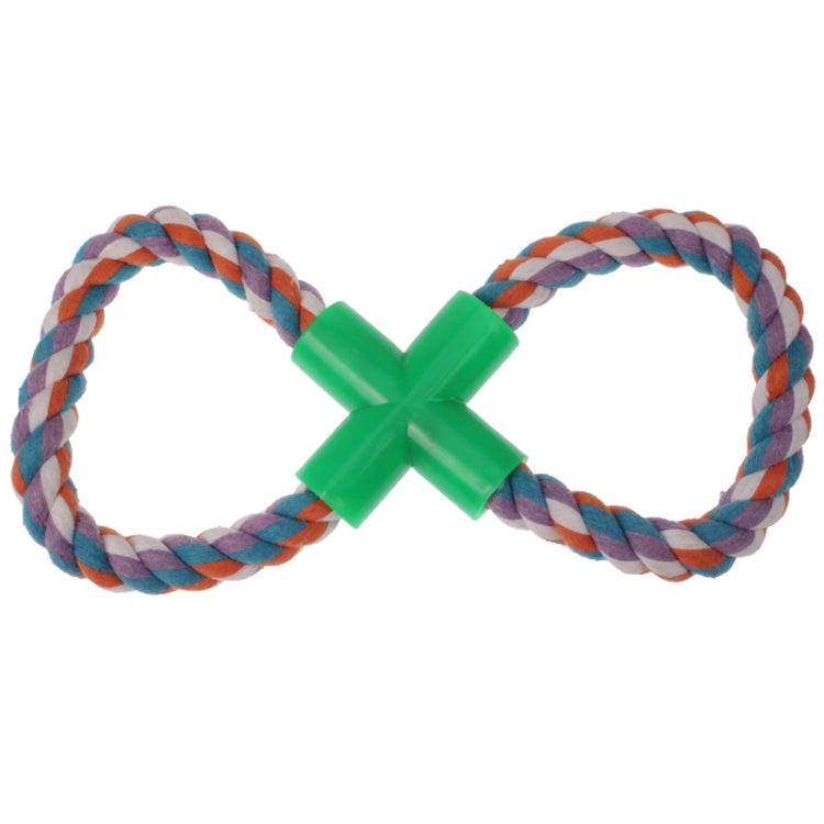 8 Shape Cotton Knot Rope Pet Puppy Chew Tug Toy, Random Color Delivery