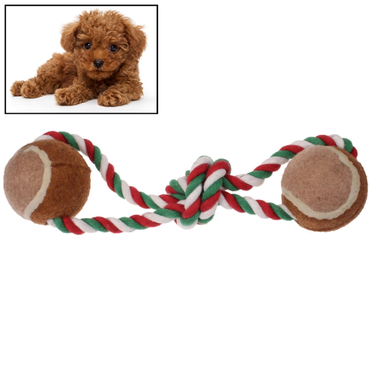 8 Shape Cotton Knot Rope Pet Puppy Chew Tug Toy with Two Balls
