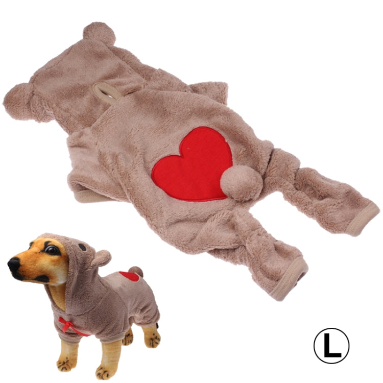 Lovely Bear Style Dog Plush Coat Autumn / Winter Clothes, Size: