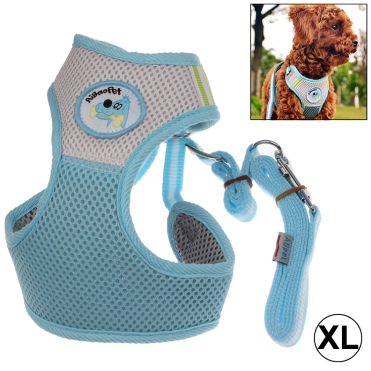 Mesh Breathable Pet Chest Suspenders Dog Traction Rope, Size: XL (Blue)