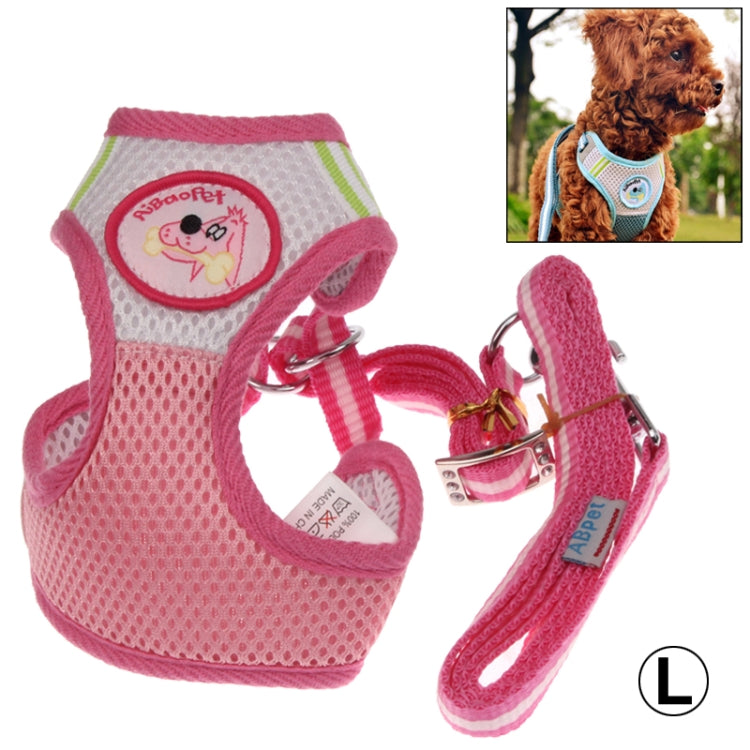 Mesh Breathable Pet Chest Suspenders Dog Traction Rope, Size: L