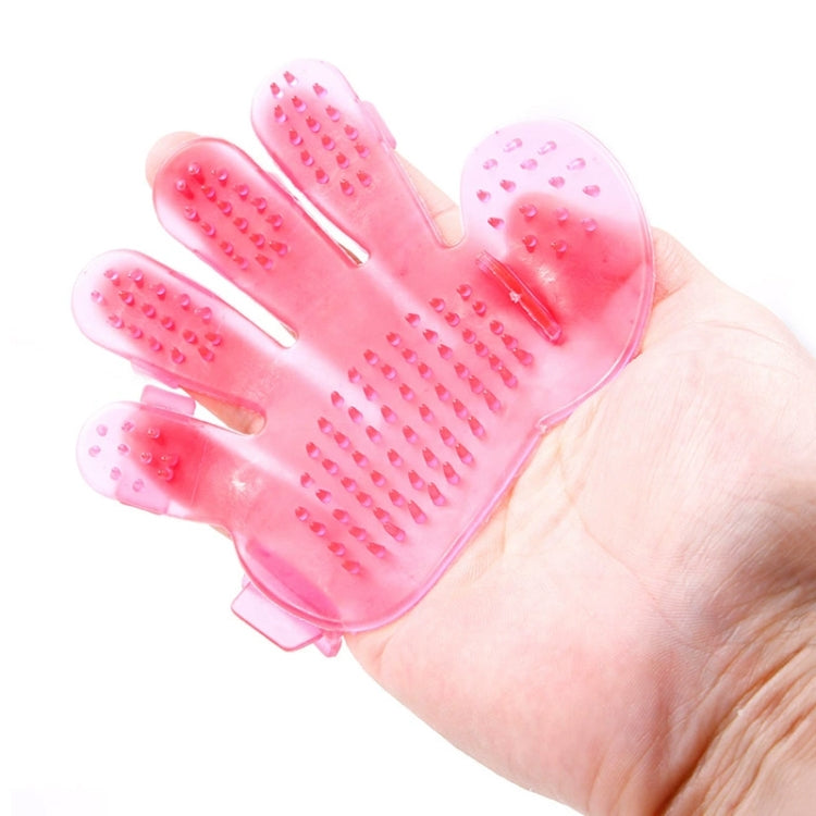 TPU Palm-shaped Pet Bath Massage Brush(Pink)