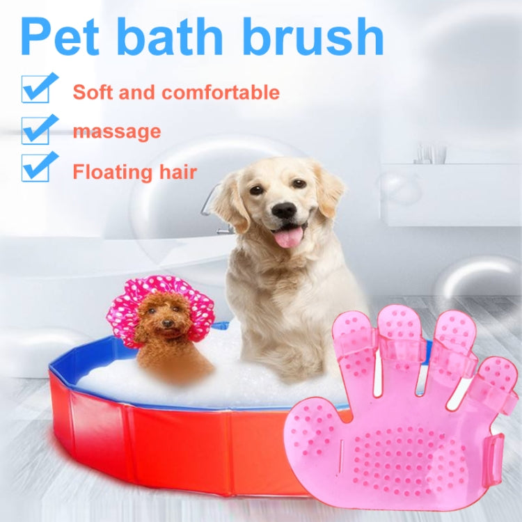 TPU Palm-shaped Pet Bath Massage Brush(Pink)