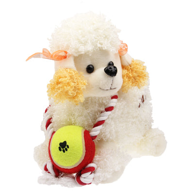 Pet Bauble Dog Interactive Tennis Ball + Rope Toys, Random Color Delivery(Red)