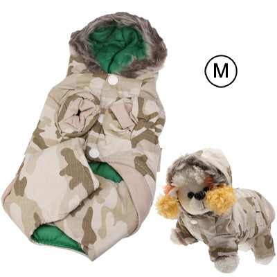 Winter Camouflage Style Coat for Dogs with Zipper ( Size: M)