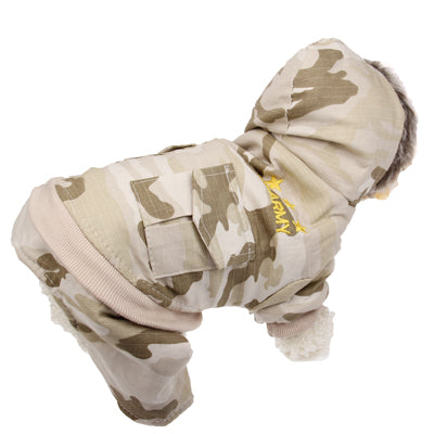 Winter Camouflage Style Coat for Dogs with Zipper ( Size: M)