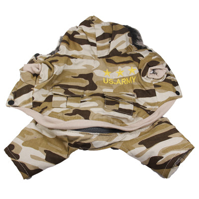 Winter Camouflage Style Coat for Dogs with Zipper