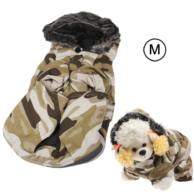 Winter Camouflage Style Coat for Dogs with Zipper