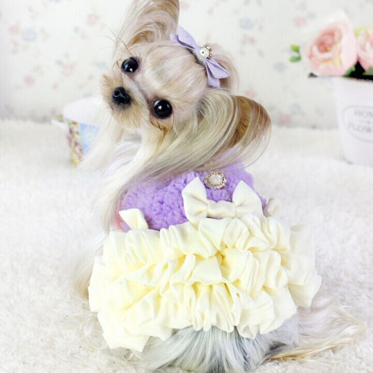 Bowknot Dress for Dog Clothes / Pet Clothes ( Size:S )(Pink)