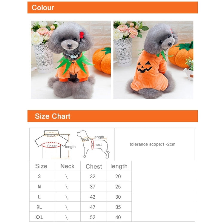 Orange Pumpkin Jack Pet Dog Halloween Costume, Size: S, Chest: 32cm, Back Length: 20cm