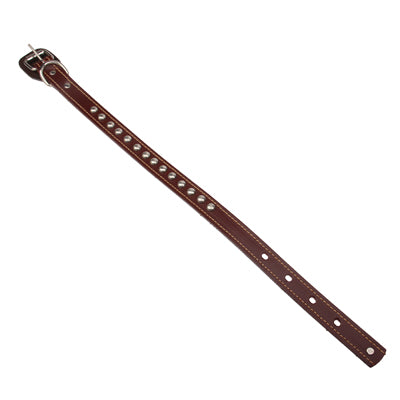 Double Lines Leather Pet Collar Pet Neck Strap, Size: 54.0 x 2.5cm(Brown)