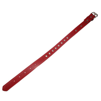 Pointed Nail Leather Dog Collar Pets Neck Strap (Red)