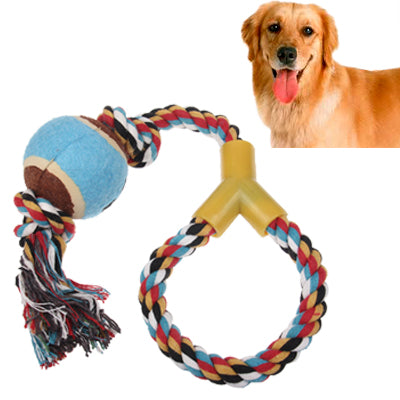 Pet Cotton Rope Toys with Tennis Ball, Pet Toys, Dog Toys, Random Color Delivery