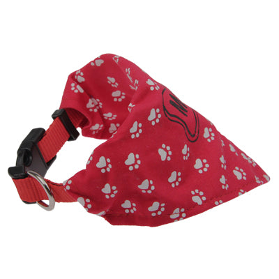 Dog Footprints Pattern Cotton High Quality Pet Saliva Towel with Locked Type (Red)