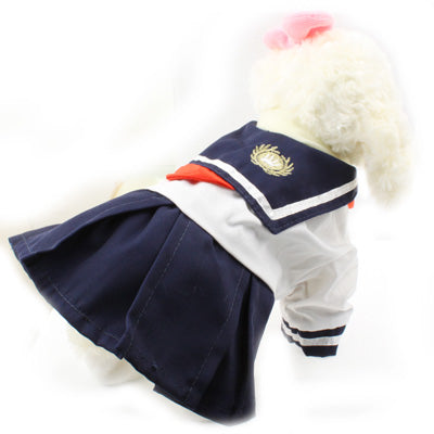 Spring and Summer Sailor / School Uniforms, Suitable for Teddy, Bichon, Poodle, Chihuahua (Size: S / 4-6)
