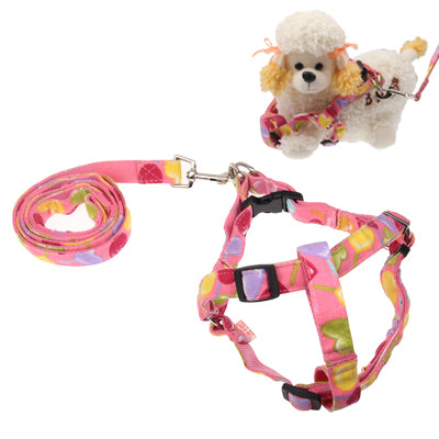 Pet Suppliers Nylon Rope Puppy Dog Leash Dog Pulling Belt and Harness(Pink)