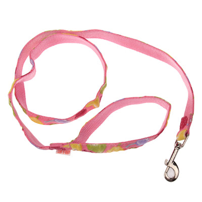 Pet Suppliers Nylon Rope Puppy Dog Leash Dog Pulling Belt and Harness(Pink)