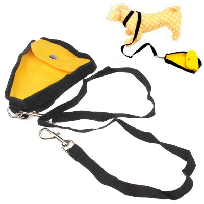 Multifunction Pet Walking Food / Money Bag with Lead Rope(Yellow)