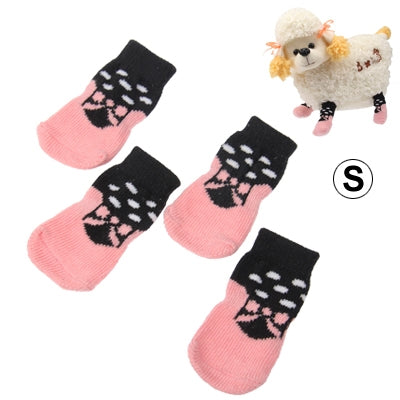 Cotton Non-slip Pet Socks,Size: S(Pink)