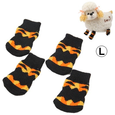 Cotton Non-slip Pet Socks,Size: L(Black)