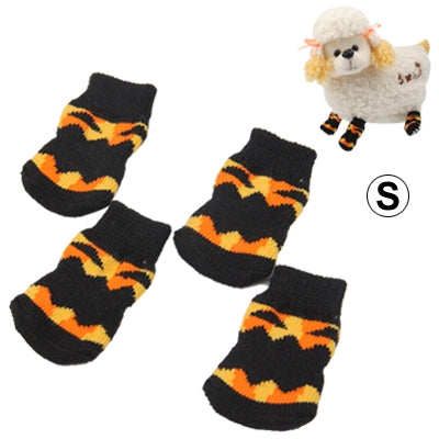 Cotton Non-slip Pet Socks,Size: S(Black)