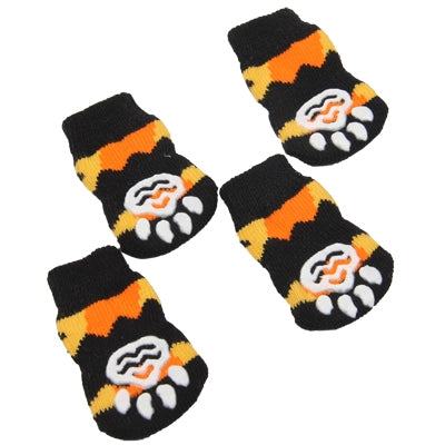 Cotton Non-slip Pet Socks,Size: M(Black)