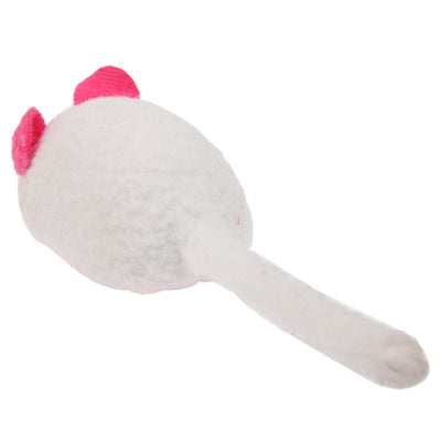 Flannelette Mouse Shape Pet Dog Cat Toy with Four Wheels (White)