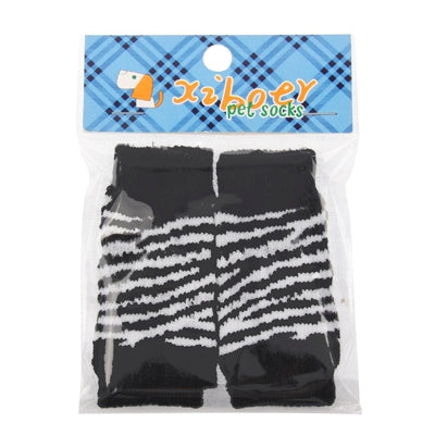 Black and White Stripe Style Pet Dog Cat Socks, Size: M(Black)
